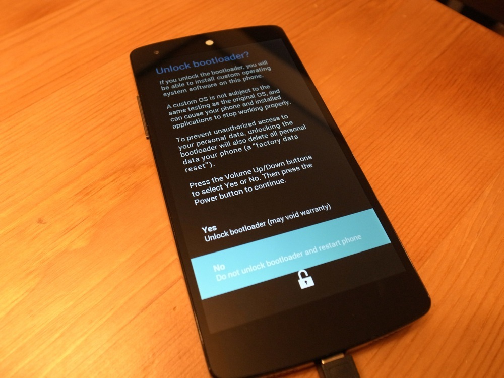 Nexus 5 Bootloader unlock root 3