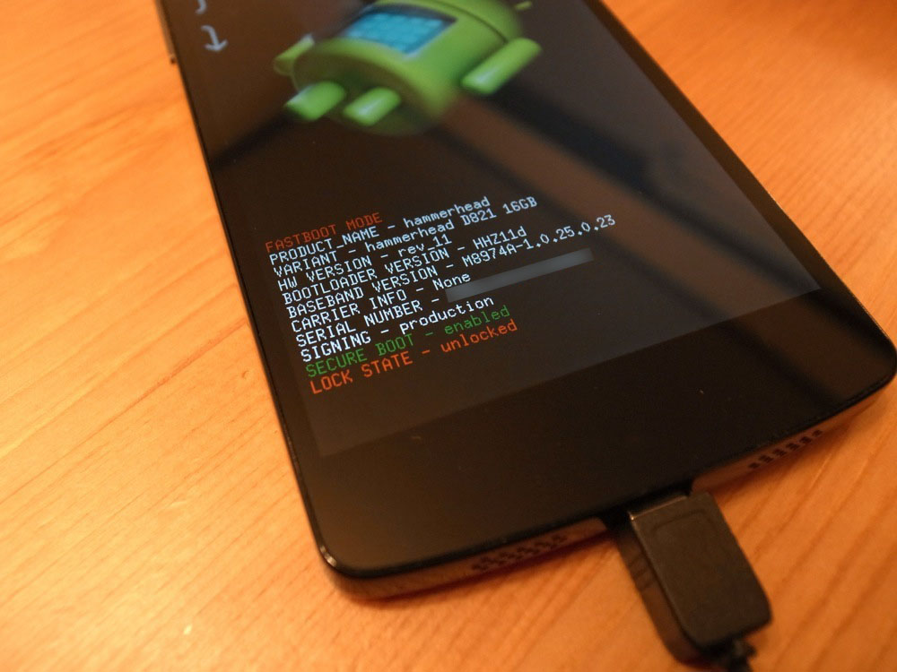 Nexus 5 Bootloader unlock root 4