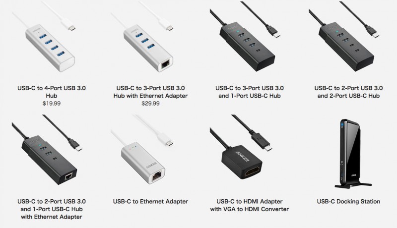 Anker USB-C Hubs and Adapters