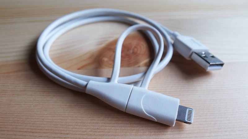 cheero 2in1 USB Cable with micro USB and Lightning connector